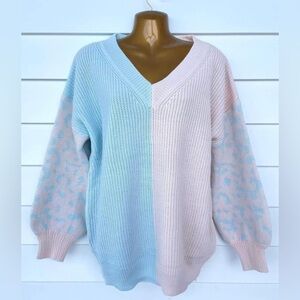 Light blue and pink Sweater